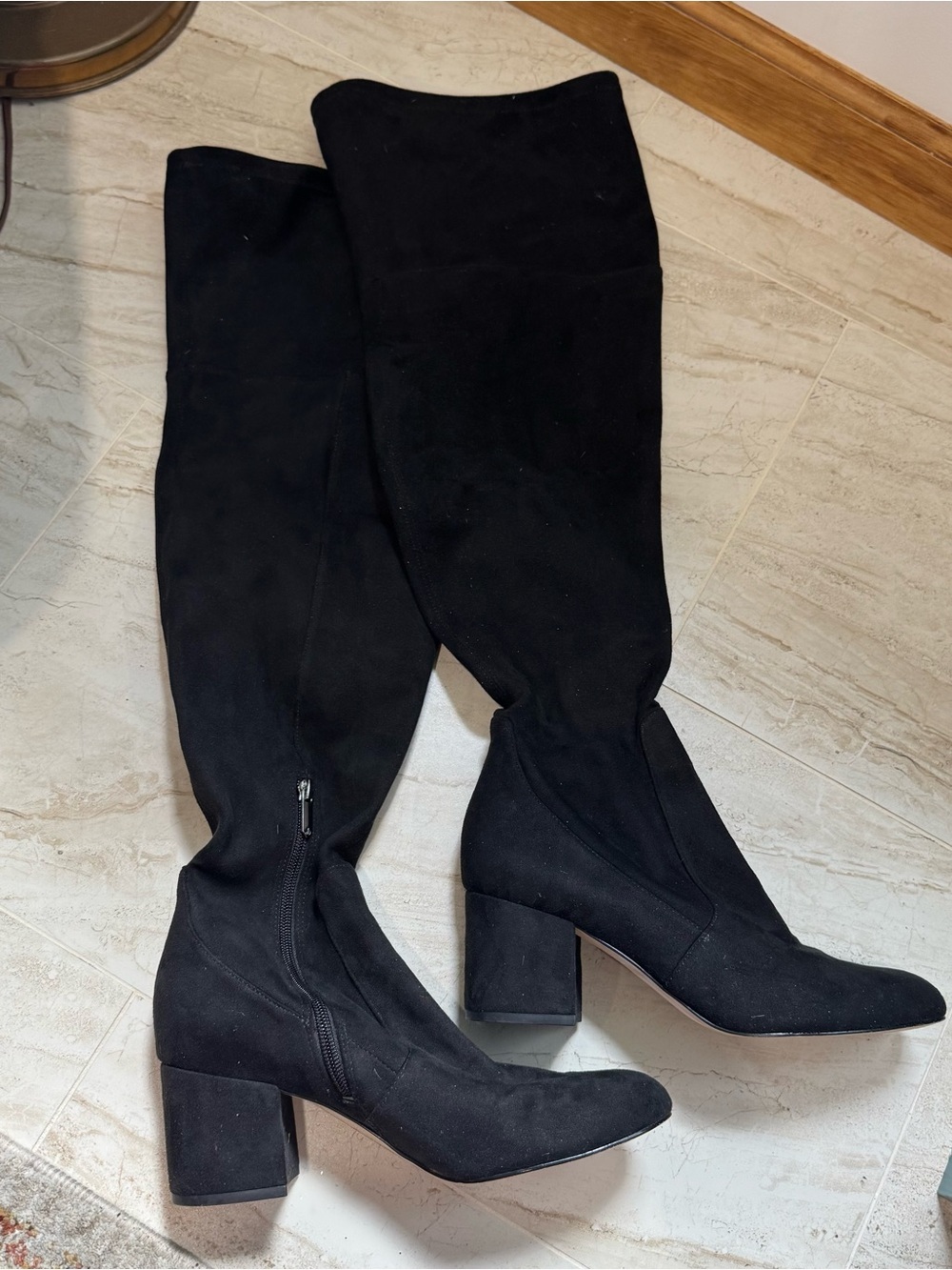 Sam Edelman Black Over-the-Knee Block Heel Boots